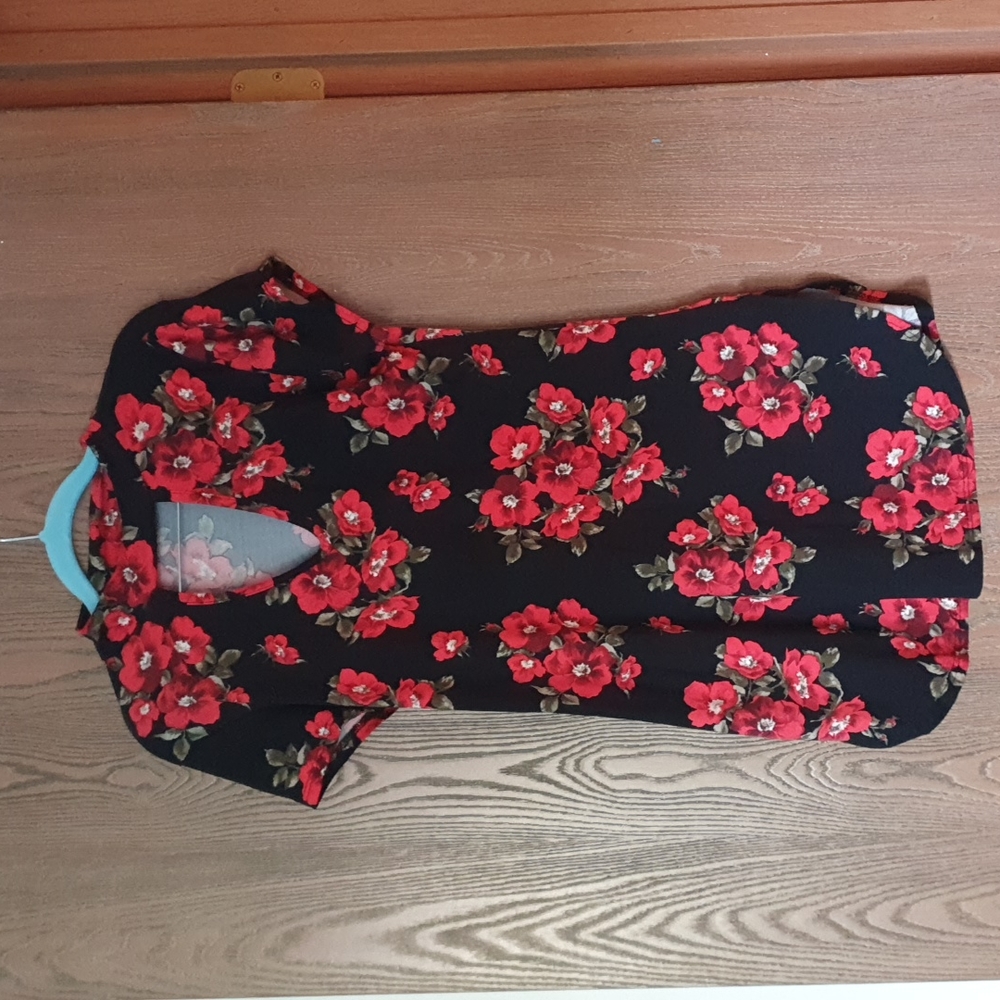Black and Floral T-Shirt Dress